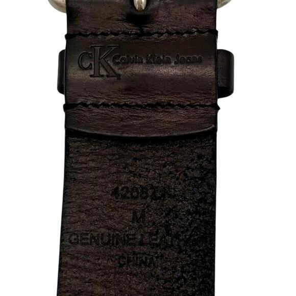 Calvin Klein CK Jeans Studded Laser-cut Leather Belt Brown Size M Western Boho main image 5